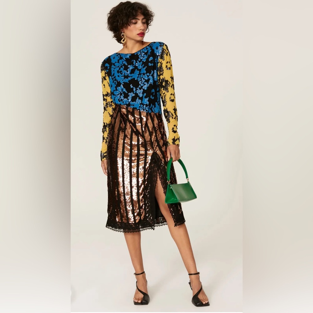 Rachel Comey Rare Decando Sequin Cocktail Midi Dress NWT Size 8